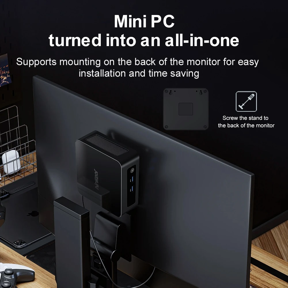 Ninkear N13 Mini PC, Intel i5-1340P 12 Cores Max 4.6GHz, 16GB RAM 1TB SSD, Type-C (4K)+ 2*HDMI (4K) Triple Display, WiFi 6 Bluetooth 5.2, 3*USB3.2 1*USB2.0 1*RJ45 1*Headphone Jack