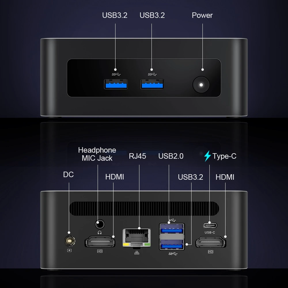 Ninkear N13 Mini PC, Intel i5-1340P 12 Cores Max 4.6GHz, 16GB RAM 1TB SSD, Type-C (4K)+ 2*HDMI (4K) Triple Display, WiFi 6 Bluetooth 5.2, 3*USB3.2 1*USB2.0 1*RJ45 1*Headphone Jack