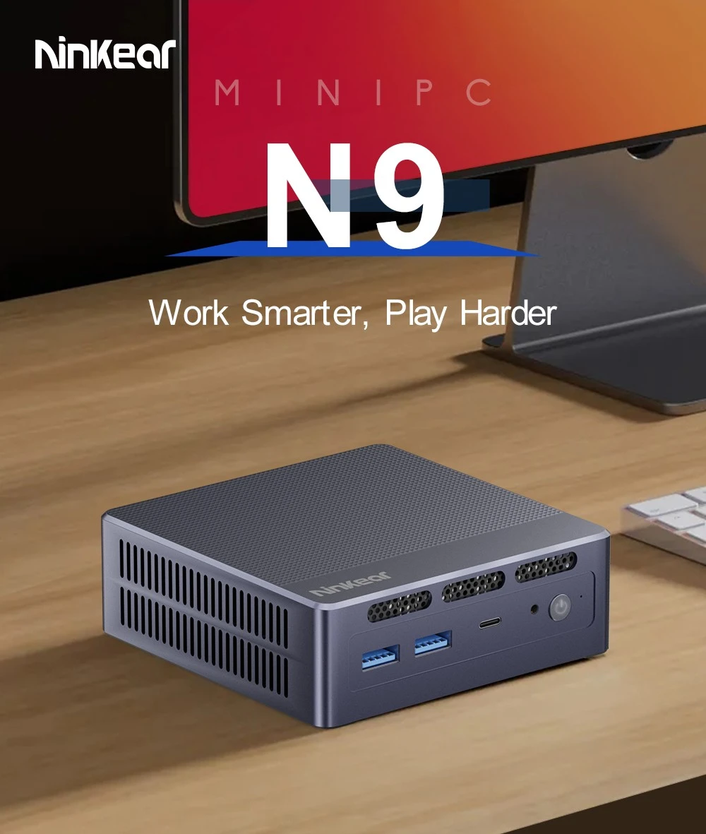 Ninkear N9 Mini PC, Intel N95 4 Cores Max 3.40GHz, 16GB RAM 512GB SSD, Type-C (8K)+DP 1.4 (8K)+HDMI 2.0 (4K) Triple Display, 2.4/5GHz WiFi Bluetooth 4.2, 4*USB 3.0 1*RJ45 1*Headphone Jack