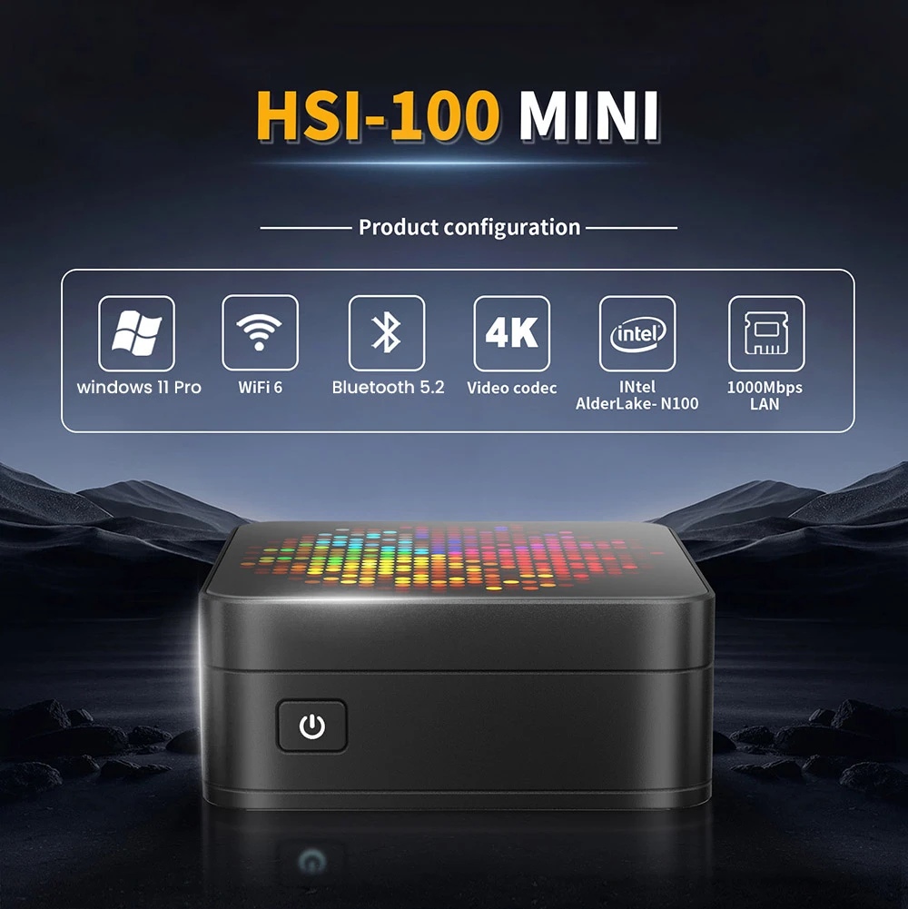 RUPA HSI-N100 Mini PC Intel N100 8GB RAM 256GB SSD