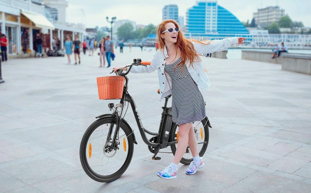 TTGO YY-26ST Electric Bike, 250W Motor, 36V 14.5AH Battery, 26*1.95-inch Tires, 25km/h Max Speed, 100km Max Range, Disc Brake, SHIMANO 6-speed, LED Display - White