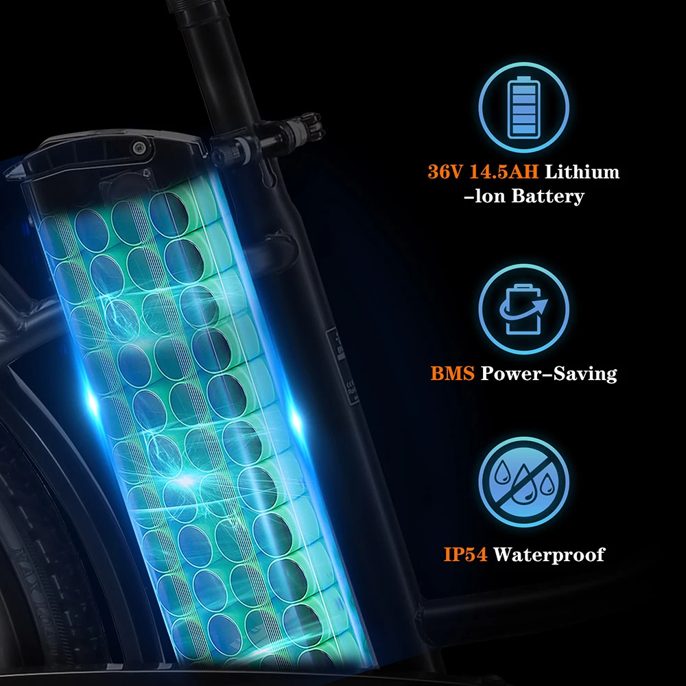 TTGO YY-26ST Electric Bike, 250W Motor, 36V 14.5AH Battery, 26*1.95-inch Tires, 25km/h Max Speed, 100km Max Range, Disc Brake, SHIMANO 6-speed, LED Display - White