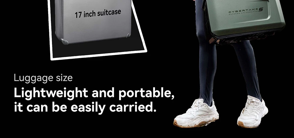Climatiseur extérieur portable CYBERTAKE S1 Pro (sans batterie) Télécommande Bluetooth 9,6 kg léger Six modes intelligents Bruit ≤ 55 dB - Prise UE
