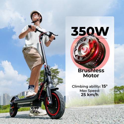 iScooter W7 elektrinis paspirtukas, 350 W variklis, 42 V 7,8 AH baterija, 8,5 colio padanga, 35 km/h maksimalus greitis, 30 km atstumas, diskinis stabdys, dviguba amortizacija, APP valdymas