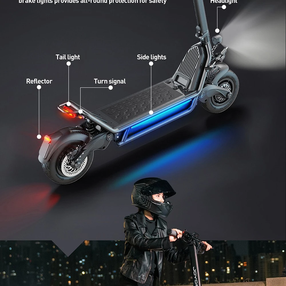 JOYOR E8-S 11-tums terrängskoter med elektrisk motor, 1600W*2, dubbelmotor, 72V 35Ah litiumbatteri, maxhastighet 80 km/h, räckvidd 80–100 km, hydrauliska bromsar – svart