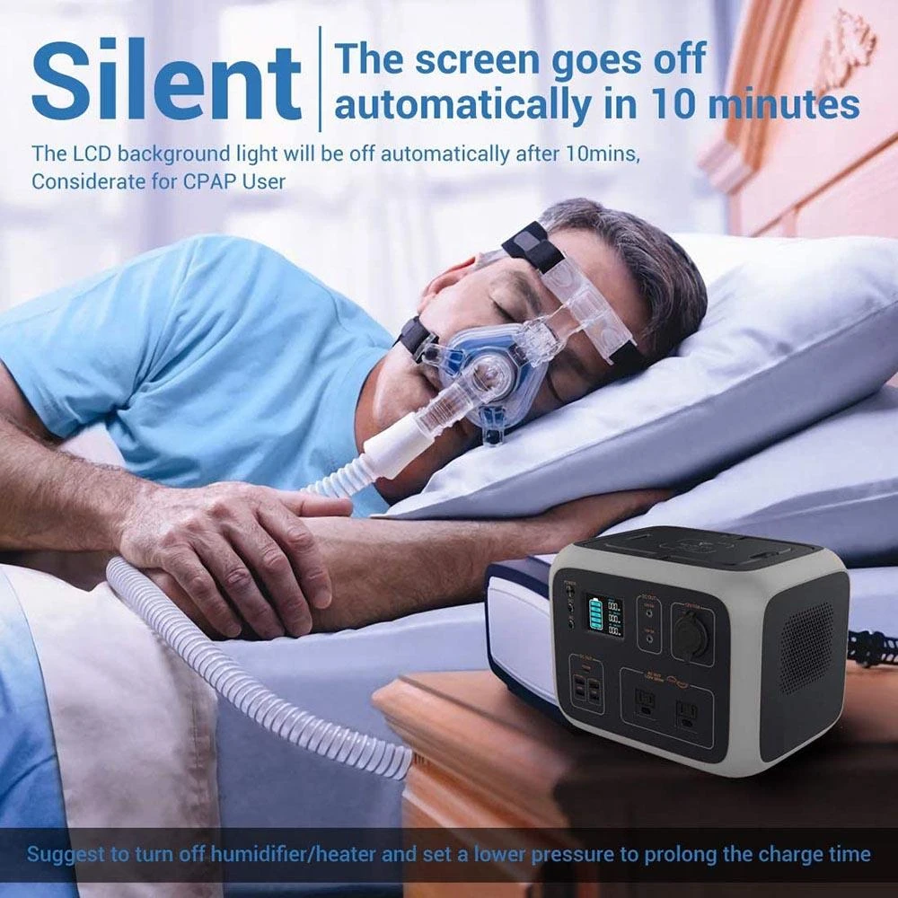 Refurbished BLUETTI AC50S 300W Portable Power Station, 500Wh Lithium Battery, Pure Sine Wave AC Outlet, 11 Outputs, Wireless Charge