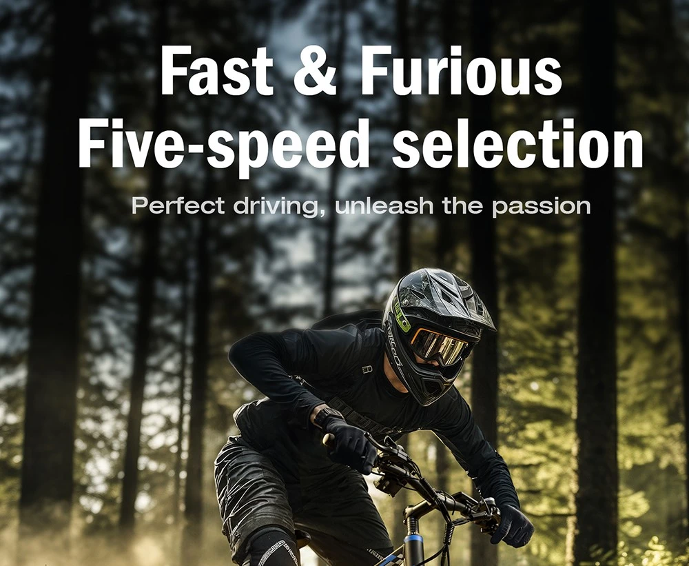 E·Bycco E8 Elcykel, 750W Motor, 48V 17.5Ah Batteri, 29-tums Däck, 48 km/h Maxhastighet, 105 km Räckvidd, Mekanisk Skivbroms, Fjädrande Framgaffel, Shimano 21-växlad, LCD-Display