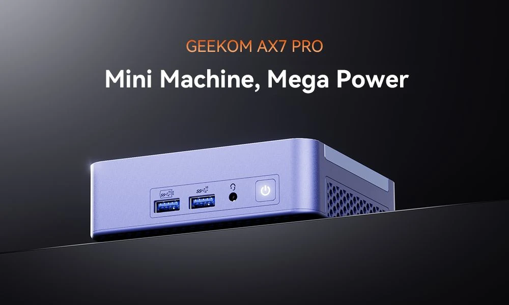 GEEKOM AX7 Pro Mini PC, AMD Ryzen R9 7940HS 8 Core Max 5.2GHz, 32GB DDR5 5600MHz RAM 2TB SSD, USB3.2 Type-C (4K)+USB4.0 (8K)+2*HDMI2.0 (4K) Four Screens Display, WiFi 6E Bluetooth 5.2, 3*USB3.2, 1*USB2.0, 1*2.5G RJ45 1*Audio Jack, IceBlast Cooling