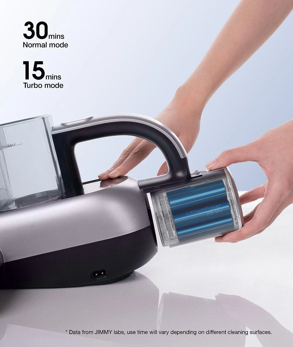 JIMMY BD7 Pro Cordless Double Cup Anti-Mite Vacuum Cleaner 250W 6Kpa Bed Vacuum Cleaner Smart Dust Sensor UV & Ultrasound Technology Negative Ion Function 30Mins Runtime LED Display