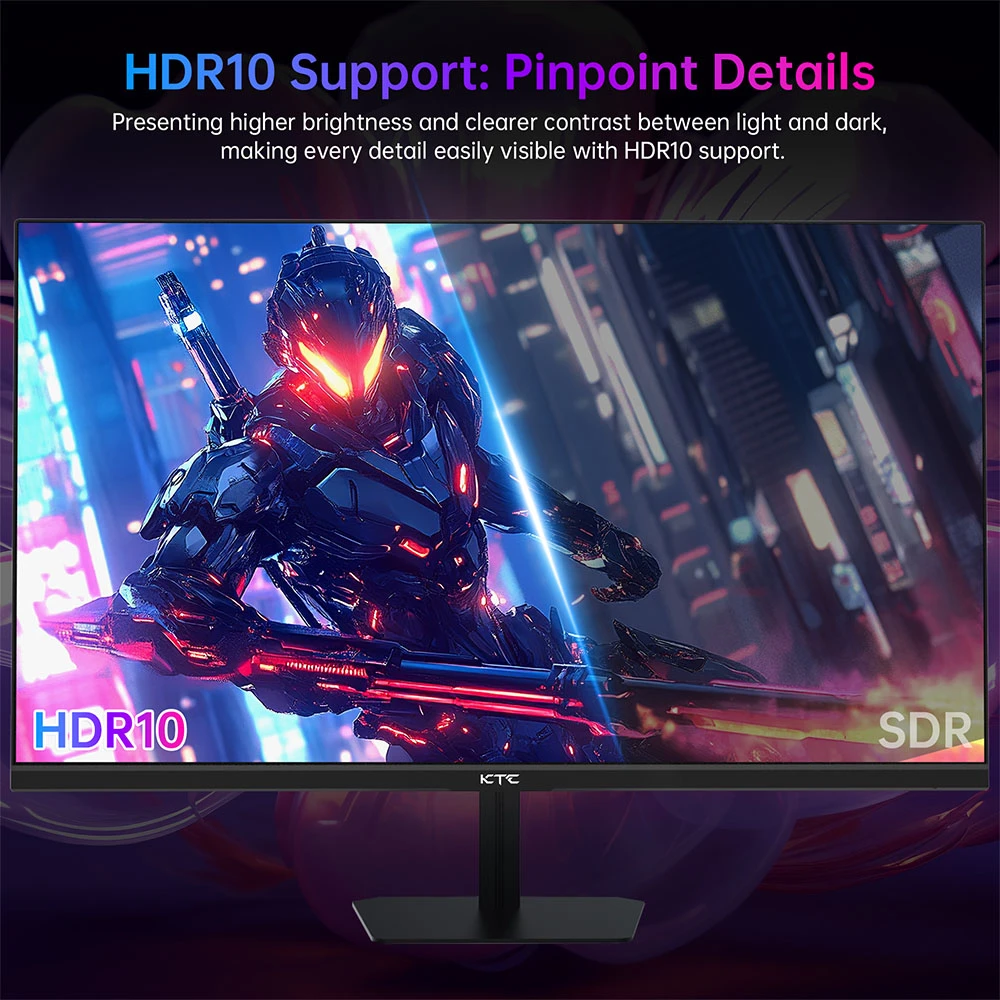 KTC H24F8 Gaming Monitor, 23.8'' 1920*1080 16:9 Fast IPS Screen, 180Hz Refresh Rate, 1ms Response Time, 1000:1 Contrast Ratio, HDR10, 135% sRGB, Adaptive-Sync, Dynamic Action Sync, Game Assist, Low Blue Light & Flicker-Free, VESA Mount