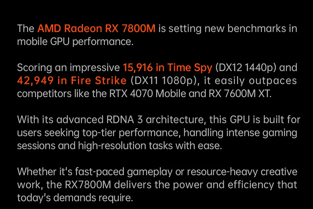 One Netbook ONEXGPU 2 eGPU Dock with AMD Radeon RX 7800M GPU, 12GB GDDR6 RAM, 192bit, 1*Oculink, 1*USB-C 4.0, 2*USB 3.2, 1*PCIe 3.0 SSD), 1*RJ45, 1*HDMI 2.1, 2*DP 2.0, 65W Reverse Charging, RGB Light Effects