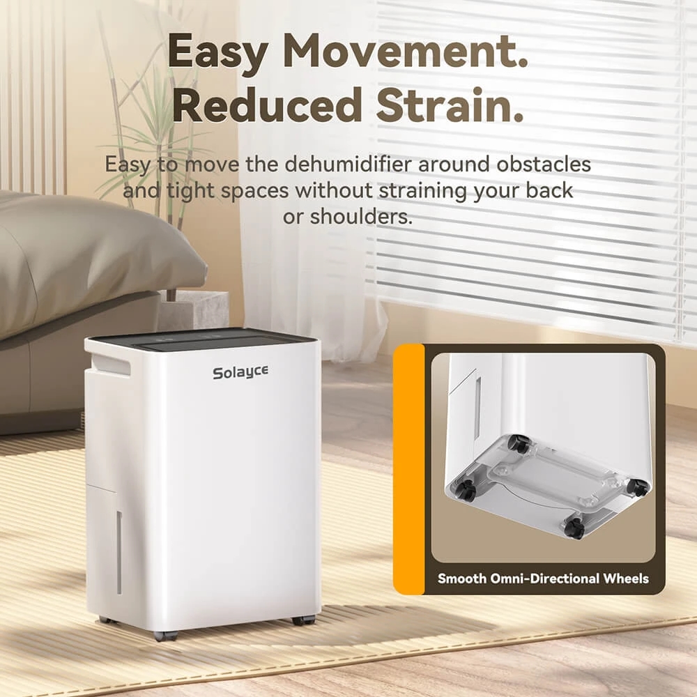 Solayce PD16R-02EE Dehumidifier with 3.2L Water Tank, Flat 35dB Noise and Smart Touch Panel