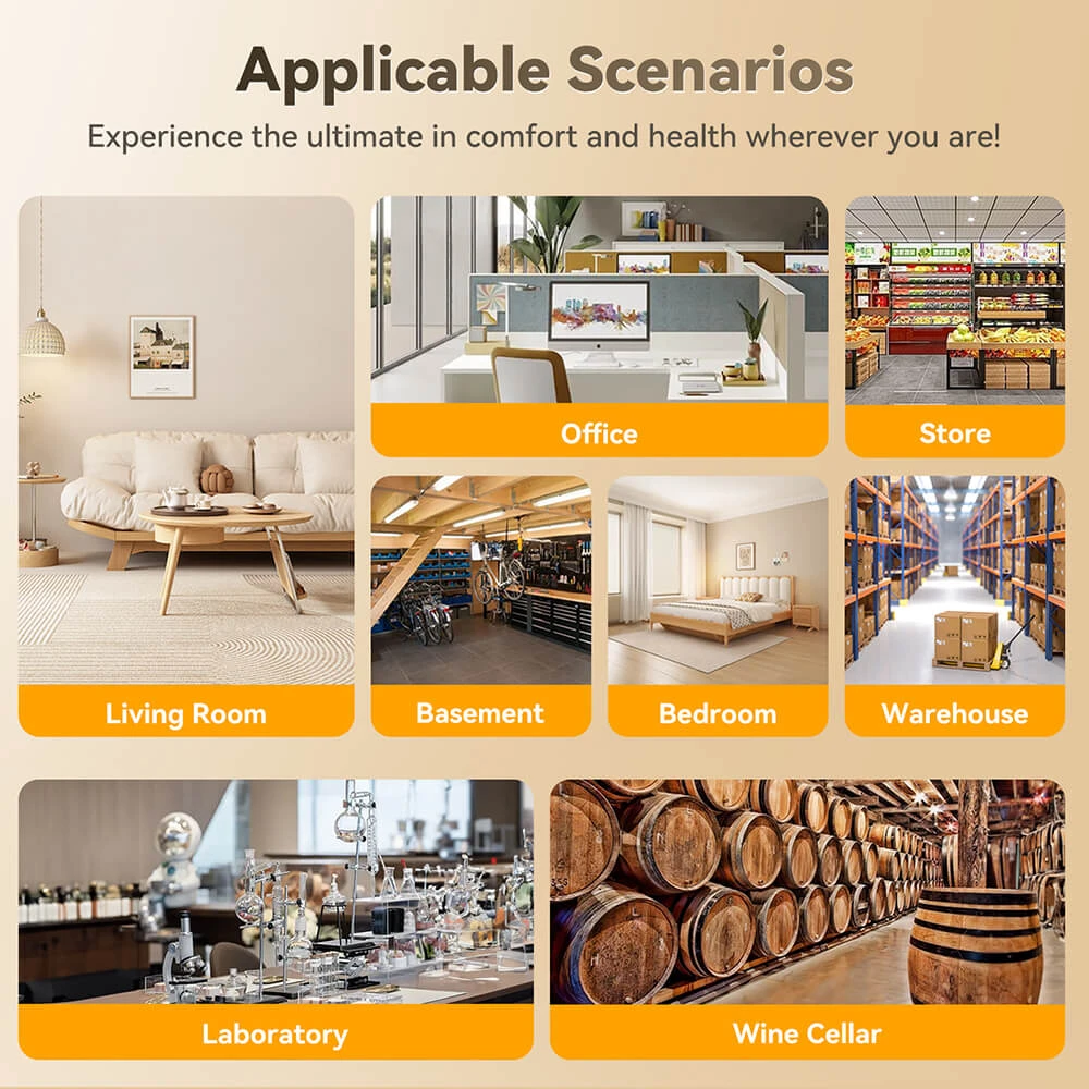 Solayce PD16R-02EE Dehumidifier with 3.2L Water Tank, Flat 35dB Noise and Smart Touch Panel