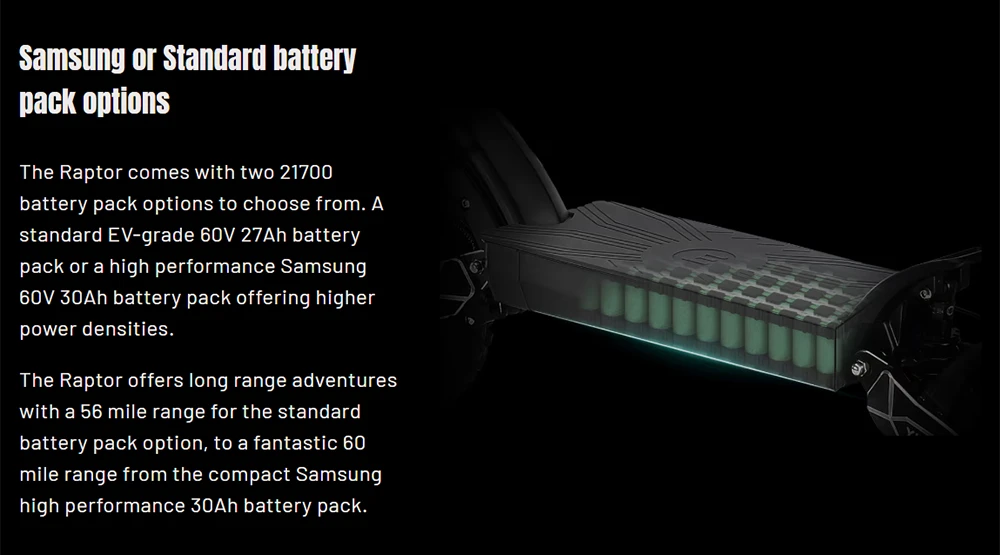Trottinette électrique YUME Raptor, moteur 3000 W x 2, batterie 60 V 27 Ah, pneus tout-terrain 11 pouces, vitesse maximale 80 km/h, autonomie 90 km, freins hydrauliques + freins électriques, amortisseurs hydrauliques avant et arrière, écran LCD