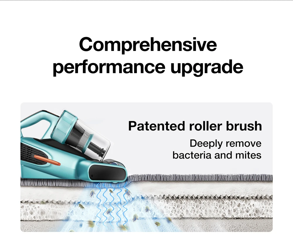 JIMMY BX7 Pro Anti-Mite Vacuum Cleaner 700W Powerful Motor UV-C Killing 99.99% Bacteria 60 Celsius Constant High-Temperature Intelligent Dust Recognition 3 Modes LED Display for Bed, Pet Hair, Sofa, Clothing US Plug - Blue