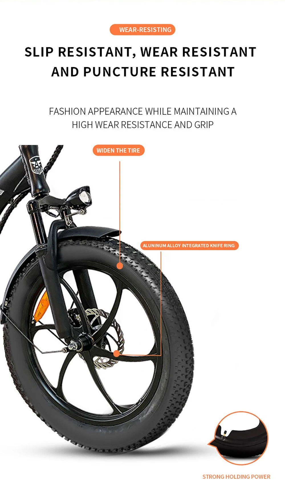 Vélo électrique pliable AVAKA BZ20 PLUS, pneus larges de 20 x 3 pouces, moteur sans balais de 500 W, vitesse maximale de 25 km/h, batterie 48 V 18,2 Ah, autonomie de 100 km, charge maximale de 120 kg, double frein à disque, transmission Shimano 7 vitesses, étanchéité IP54, écran LCD, roue monobloc - Noir