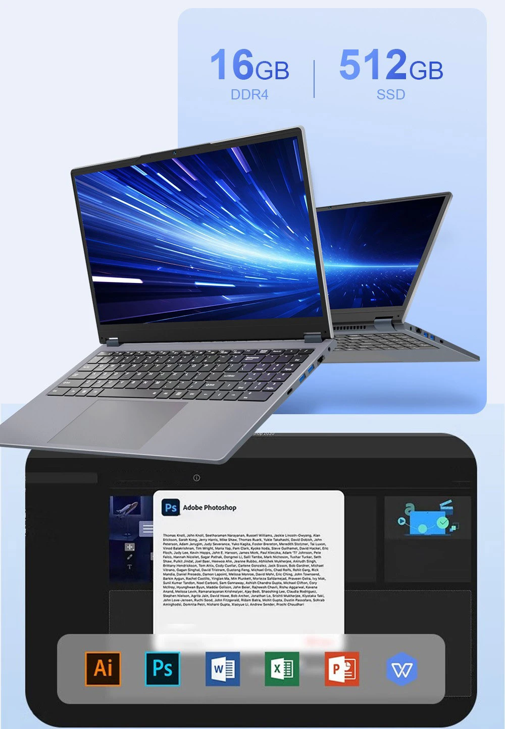 Ninkear YBOOK15 2-σε-1 Laptop, 360 ° Flip 15.6-ιντσών 1920 * 1080 οθόνη αφής, AMD Ryzen 3 3200U 2 πυρήνες Max 3.5GHz, 16GB RAM 512GB SSD, 2.4/5GHz WiFi Bluetooth 4.2, 1 * USB3.0, 2 * USB2.0, 1 * Type-C (μόνο δεδομένα), 1 * HDMI, 1 * RJ45, 1 * υποδοχή ακουστικών, μπαταρία 38Wh