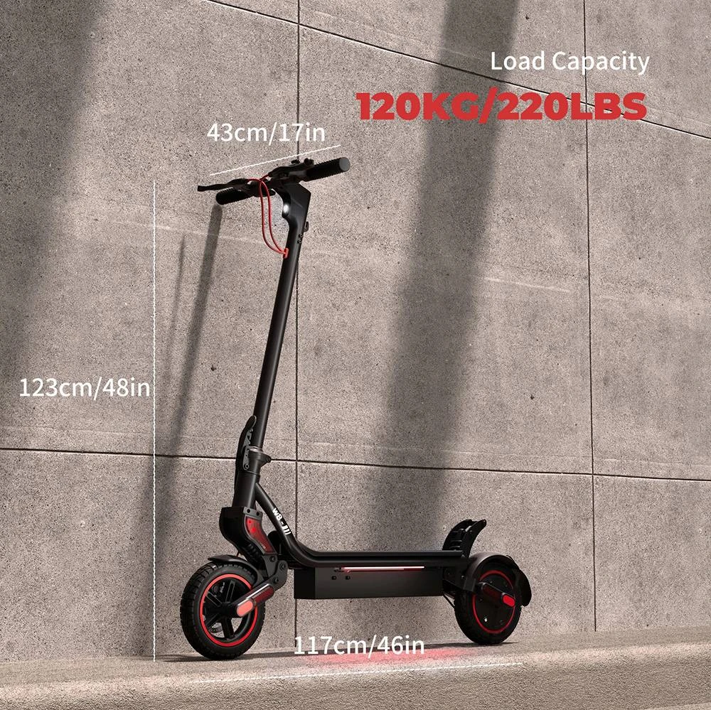 iScooter W8 Electric Scooter, 500W Motor, 48V 10.4Ah Battery, 9.3-inch Tire, 40km/h Max Speed, 40km Range, Front Disc Brake+Rear Drum Brake, Dual Shock Absorption, App Control