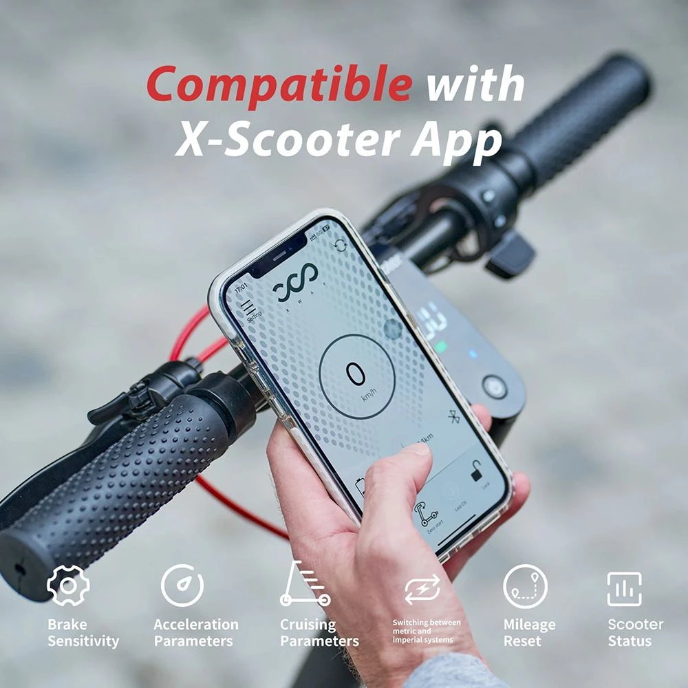 iScooter W8 Electric Scooter, 500W Motor, 48V 10.4Ah Battery, 9.3-inch Tire, 40km/h Max Speed, 40km Range, Front Disc Brake+Rear Drum Brake, Dual Shock Absorption, App Control