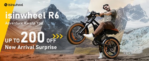 isinwheel R6 Electric Bike, 250W Motor, 48V 13Ah Battery, 20*4-inch Tires, 45km/h Max Speed, 100km Range, Dual Disc Brakes, Hydraulic Front Fork + Rear Shock Absorber, Shimano 7-speed, LCD Display