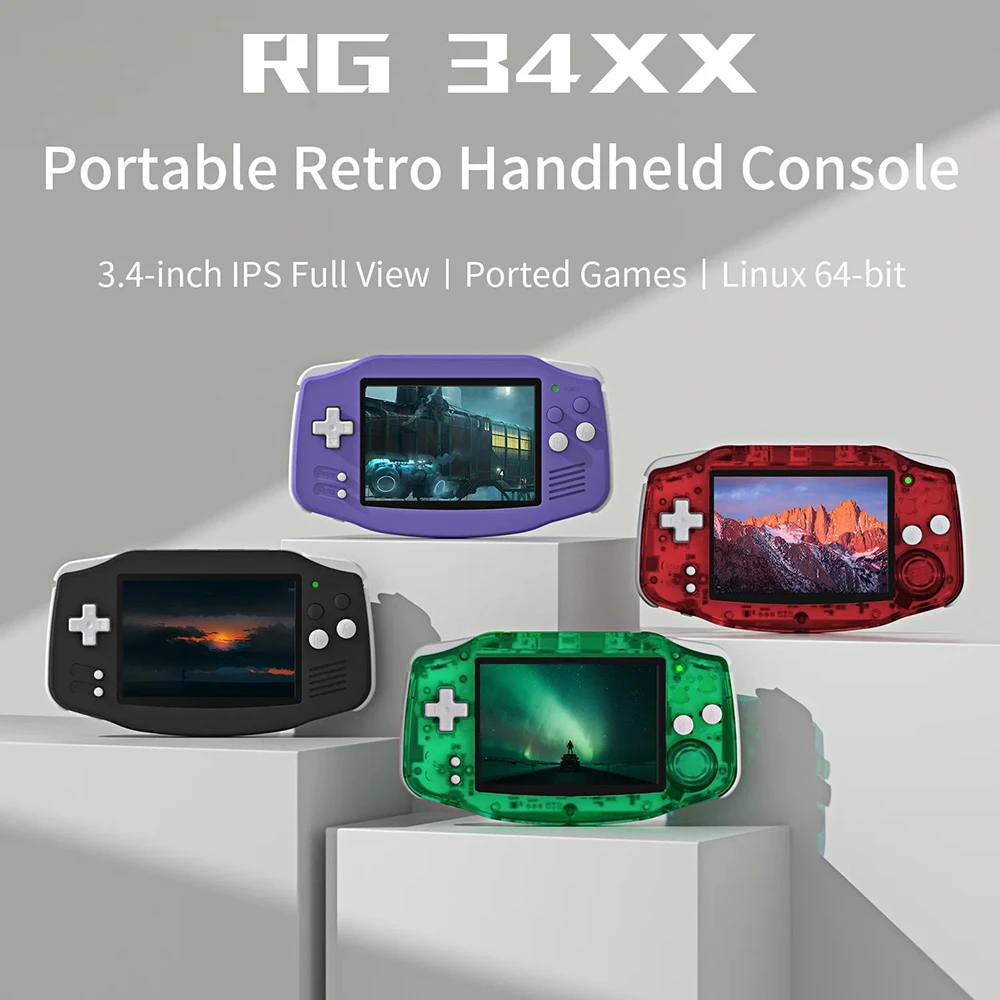 ANBERNIC RG34XX GBA レトロ ゲーム コンソール 32GB+256GB TF