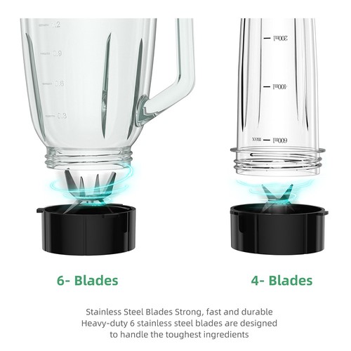 BioloMix SF701 1300W Smoothie Blender with 1.5L Glass Jar