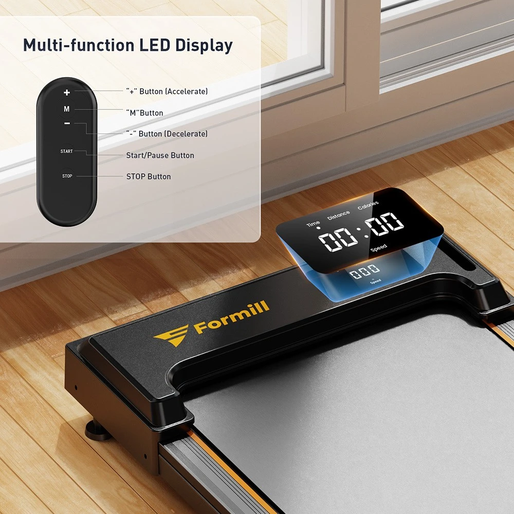 Formill FT-21 Walking Pad Treadmill, 2.5 HP Motor, LED Display, 200lbs Max. Load, 1-6km/h Speed