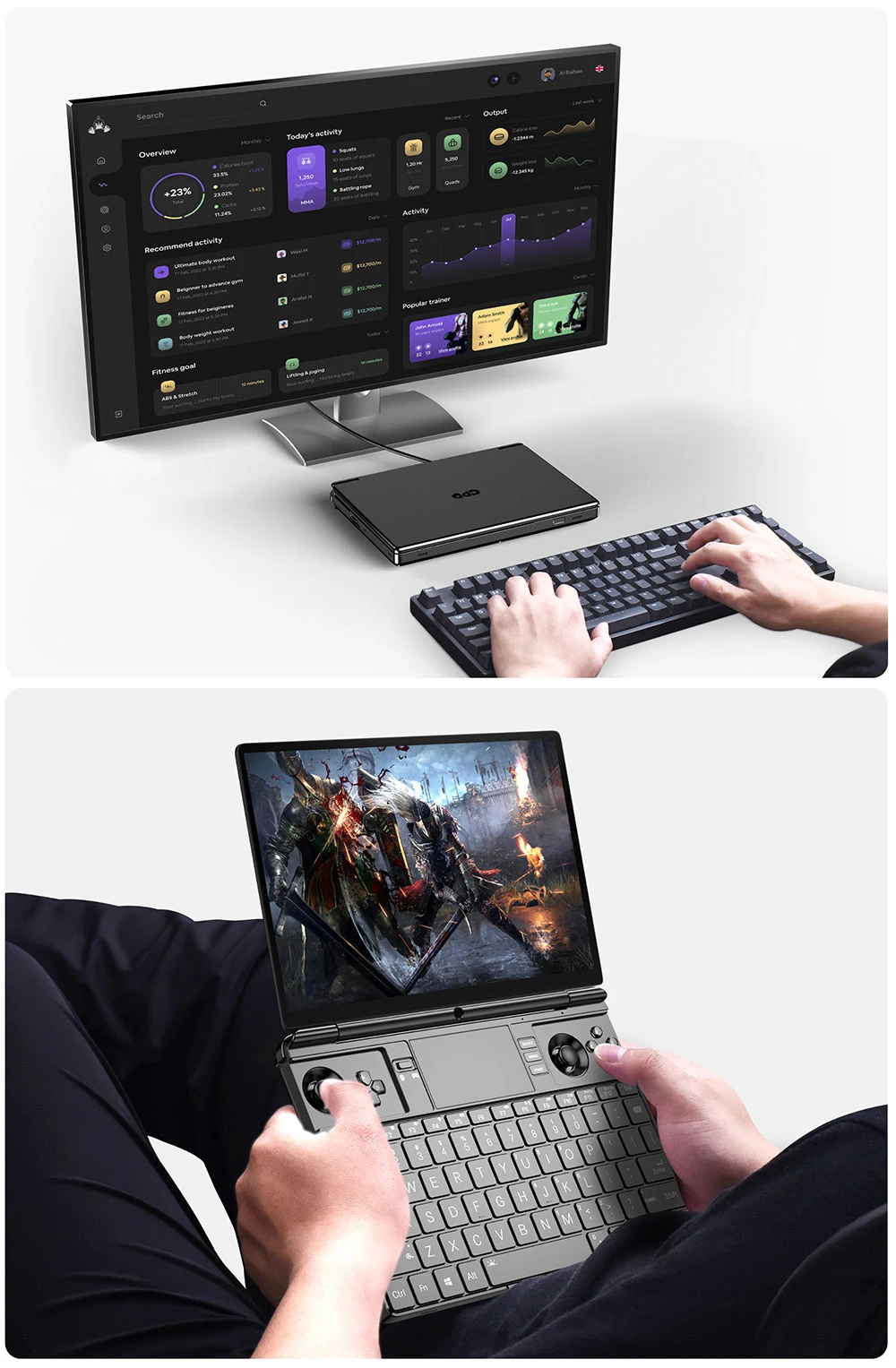 PC de jeu portable GPD WIN Max 2 (2025), AMD Ryzen 7 8840U 8 cœurs, 5,1 GHz max., écran 10,1 pouces (2560 x 1600), 32 Go de RAM LPDDR5x à 7 500 MT/s, SSD 1 To, 4G LTE, Wi-Fi 6E, Bluetooth 5.3, 2 ports USB 4, 1 carte Oculink, 1 HDMI 2.1, 2 ports USB 3.2, 1 carte SD, 1 carte microSD, TDP 35 W - Prise UE