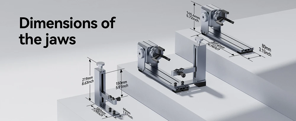 LONGER Nano Laser Rotary Chuck, with 3 Sets of Jaws, 180° Rotation Adjustment