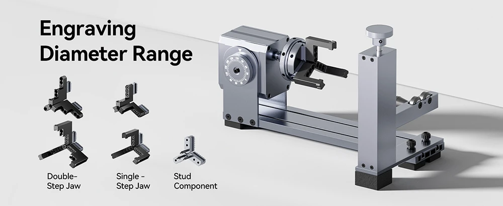 LONGER Nano Laser Rotary Chuck, with 3 Sets of Jaws, 180° Rotation Adjustment