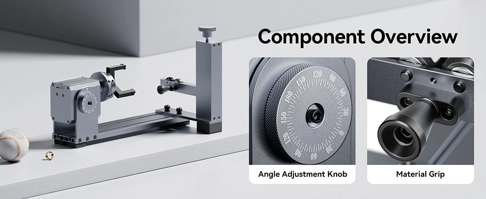 LONGER Nano Laser Rotary Chuck, with 3 Sets of Jaws, 180° Rotation Adjustment