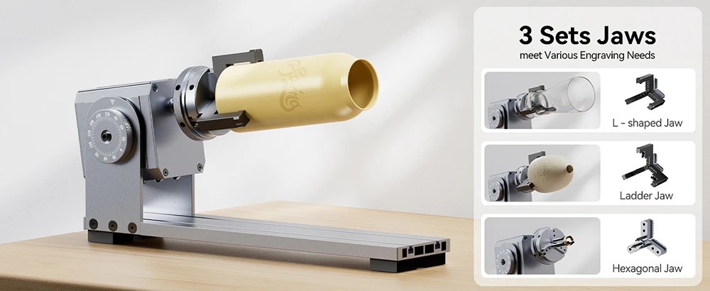 LONGER Nano Laser Rotary Chuck, with 3 Sets of Jaws, 180° Rotation Adjustment