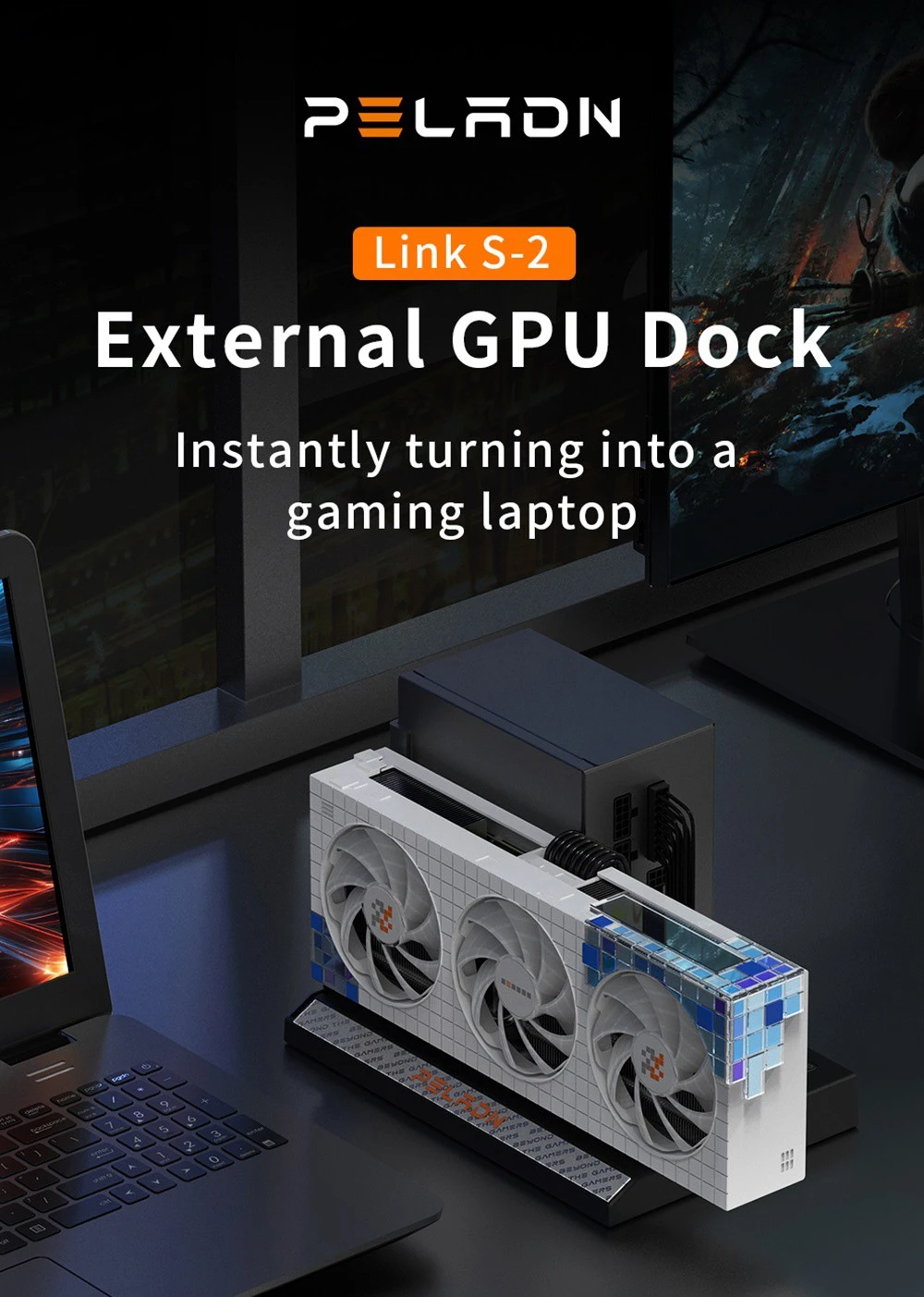 PELADN Link S-2 eGPU Dock, 1*OCulink Port, Compatible with ATX/SFX Power Supply