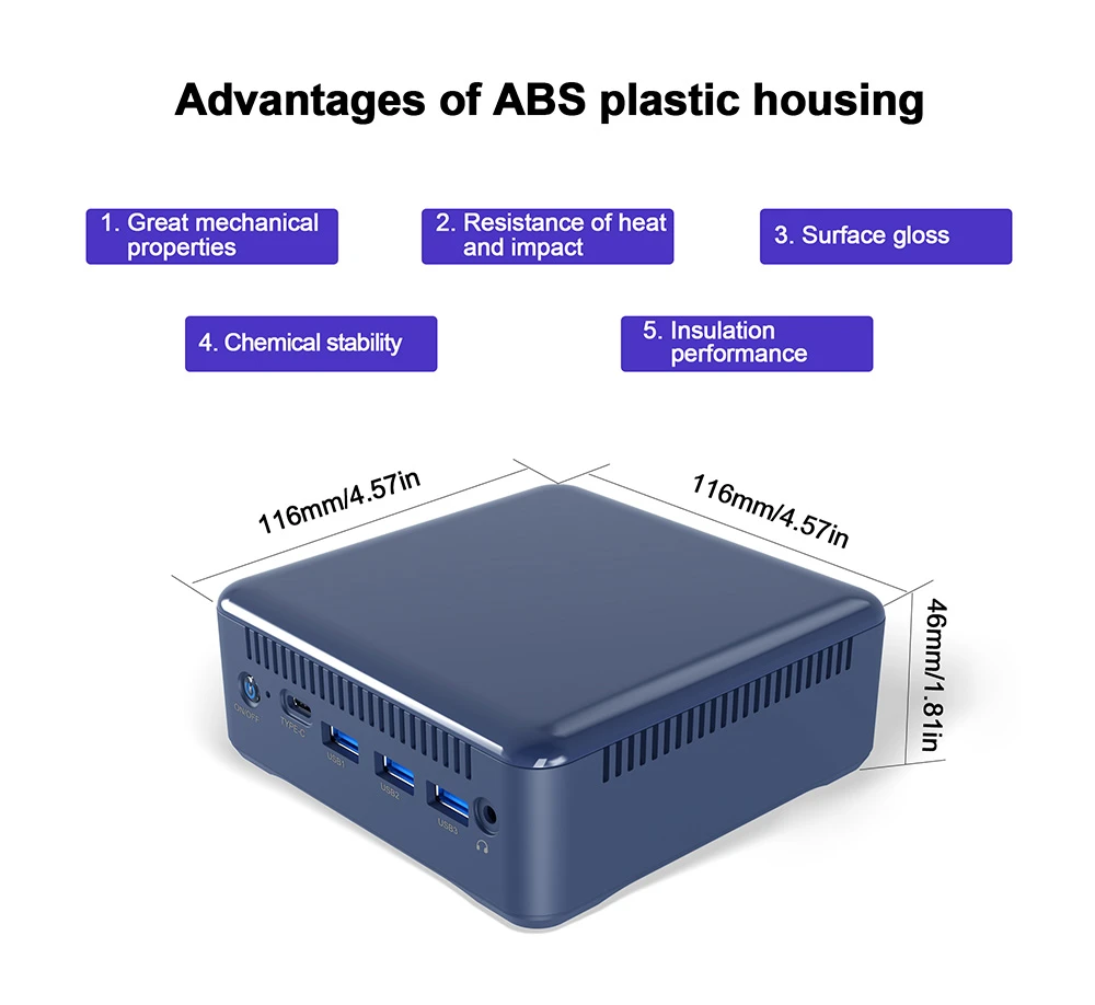 RUPA HSI-100 Mini PC, Intel N100 4 Cores Max 3.4GHz, 16GB RAM 512GB SSD, 3*HDMI 4K 60Hz Triple Screen Display, WiFi 6 Bluetooth 5.2, 3*USB 3.0, 1*Type-C, 1*RJ45, 1* 3.5mm Audio