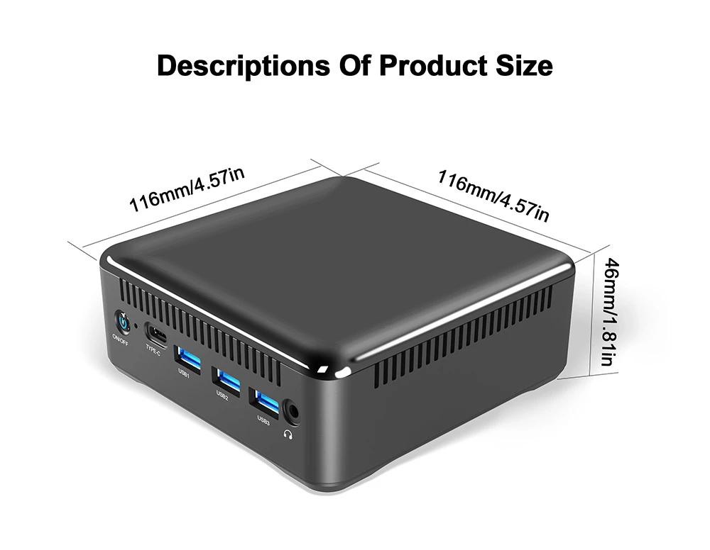 RUPA HSI-95 Mini PC, Intel N95 4 Cores Max 3.4GHz, 16GB RAM 512GB SSD, 3*HDMI 4K 60Hz Triple Screen Display, WiFi 6 Bluetooth 5.2, 3*USB 3.0, 1*Type-C, 1*RJ45, 1* 3.5mm Audio