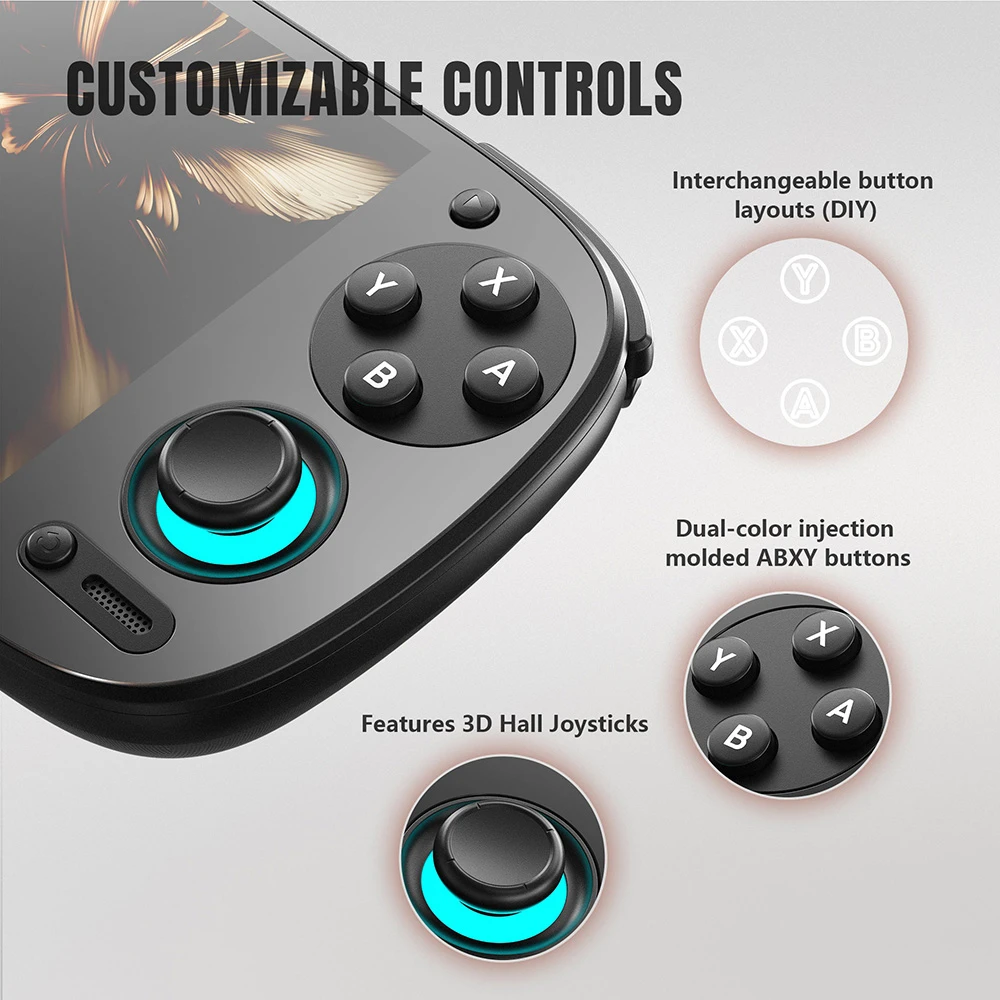 Retroid Pocket 5 Game Console, Android 13, 5.5-inch 1080p AMOLED Screen, 8GB LPDDR4x RAM 128GB UFS 3.1 Storage, WiFi 6 Bluetooth 5.1, 5000mAh Battery - Black