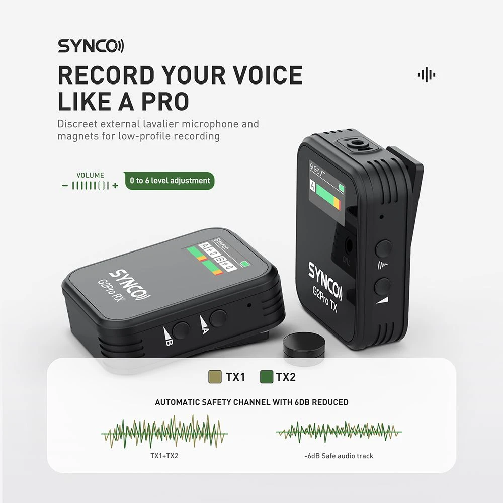 SYNCO G2A2 Pro Wireless Lavalier Microphone