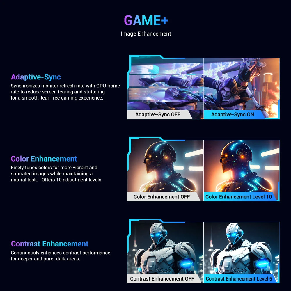 TITAN ARMY G27T8T Gaming Monitor, 26.5-inch 2560*1440 QD-OLED Screen, 360Hz Refresh Rate, 0.03ms GTG Response Time, HDR 400, Adaptive-Sync, Stereo Speakers, 13 Scenario Modes, Gaming Assistance, Low Blue Light, Aurora Ambient Lighting