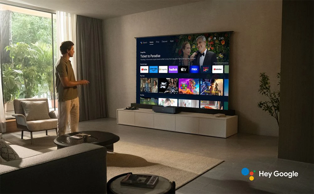 TV laser Ultimea Thor T60, 4000 ANSI, Dolby Atmos e Dolby Vision, risoluzione nativa 4K, HDR 10, contrasto 4000:1, calibrazione a 8 punti, Android TV 11 - Spina UE