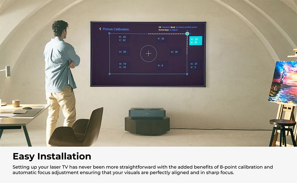 TV laser Ultimea Thor T60, 4000 ANSI, Dolby Atmos e Dolby Vision, risoluzione nativa 4K, HDR 10, contrasto 4000:1, calibrazione a 8 punti, Android TV 11 - Spina UE