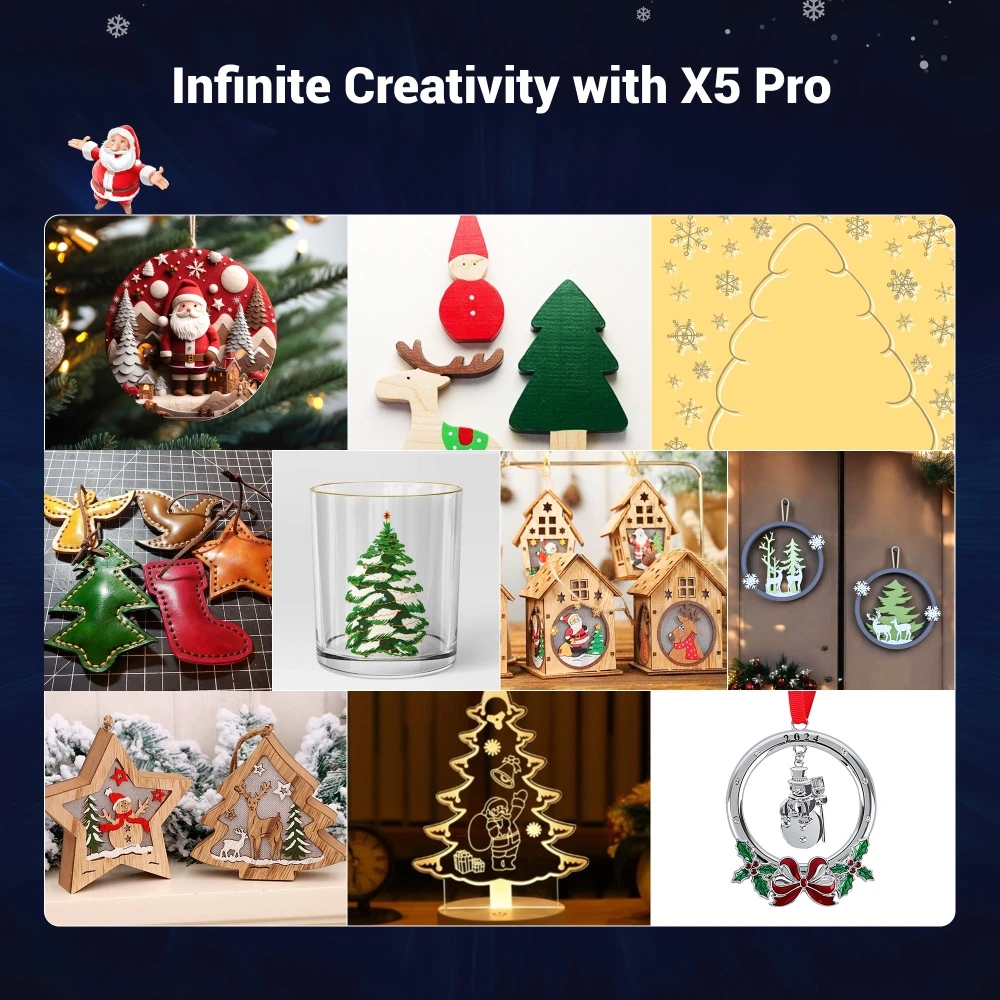 Graveur laser Mecpow X5 Pro, puissance laser 33 W, assistance pneumatique automatique, point laser 0,08 x 0,1 mm, vitesse de gravure 28 000 mm/min, verrouillage de sécurité, arrêt d'urgence, détection de flamme, gravure hors ligne, 600 x 600 mm