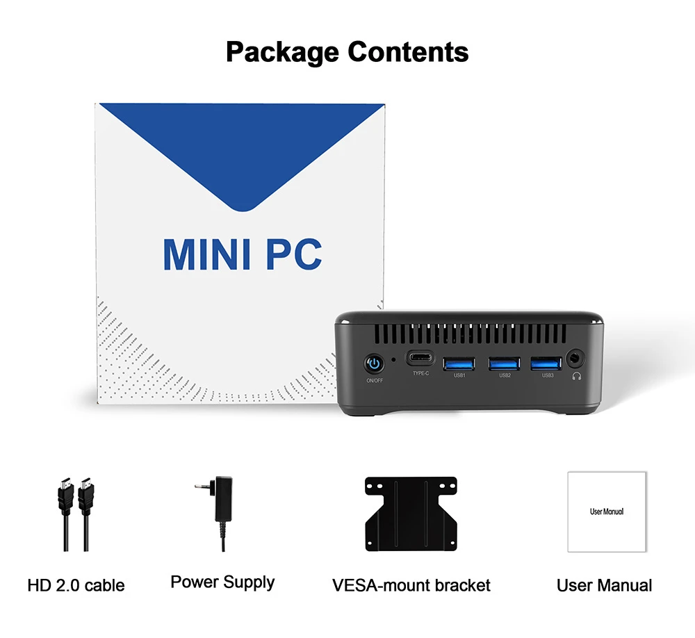 RUPA HSI-95 Mini PC, Intel N95 4 Cores Max 3.4GHz, 16GB RAM 512GB SSD, 3*HDMI 4K 60Hz Triple Screen Display, WiFi 6 Bluetooth 5.2, 3*USB 3.0, 1*Type-C, 1*RJ45, 1* 3.5mm Audio