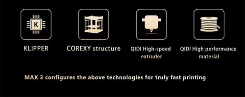 QIDI TECH X-Max 3 3D Printer, Auto Levelling, 600mm/s Printing Speed, Flexible HF Board, Chamber Circulation Fan, Filament Detection, Dryer Box, 325*325*315mm
