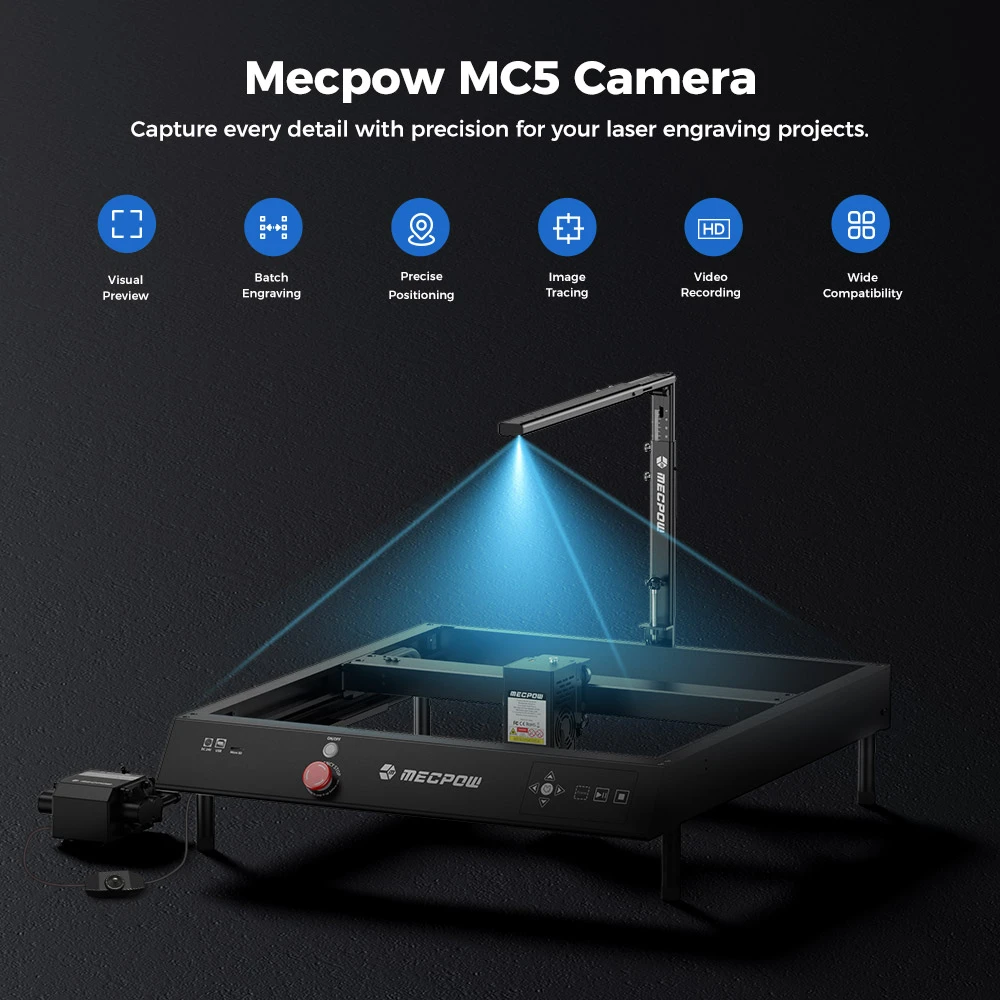 Caméra Mecpow MC5 5MP Lightburn pour graveurs laser