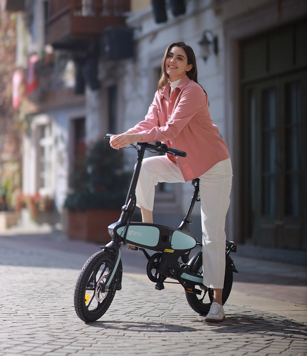 DYU C2 Electric Bike, 250W Motor, 48V 7.5Ah Battery, 16*2.5-inch Tires, 25km/h Max Speed, 40km Range, Dual Disc Brakes, LED Display