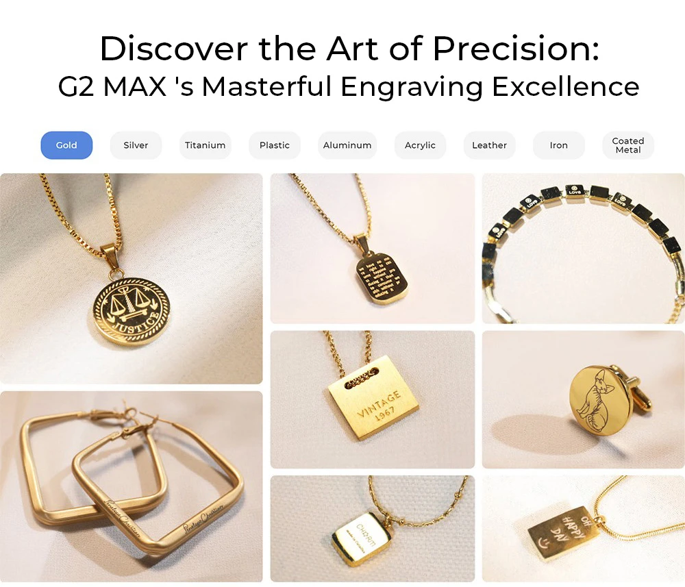 Machine de marquage laser Gweike Cloud G2 MAX 50 W, vitesse de 15 000 mm/s, précision de 0,001 mm, 150 mm x 150 mm, gravure de 5 mm de profondeur, plus de 90 couleurs, GWEIKE Glaser/LightBurn, compatible avec les rouleaux rotatifs