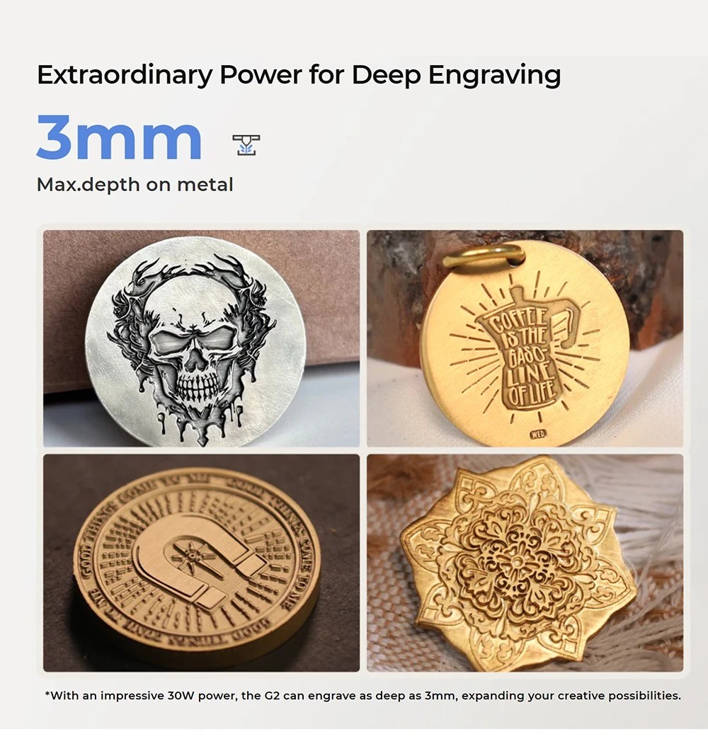 Machine de marquage laser Gweike Cloud G2 MAX 50 W, vitesse de 15 000 mm/s, précision de 0,001 mm, 150 mm x 150 mm, gravure de 5 mm de profondeur, plus de 90 couleurs, GWEIKE Glaser/LightBurn, compatible avec les rouleaux rotatifs