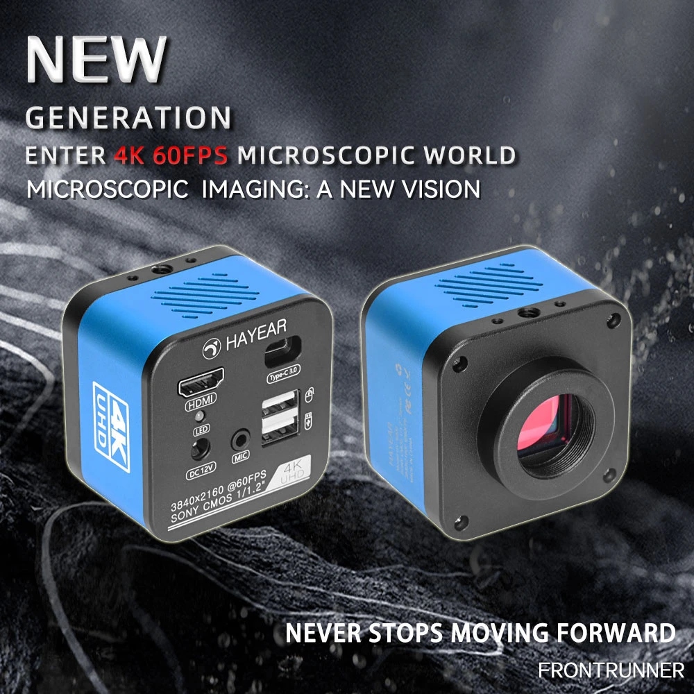 HAYEAR HY-6800 Microscope Camera, 4K FHD 60FPS, 1/1.2" SONY IMX585 C-Mount Camera, Industrial Electronic Digital Microscope, Phone Repair PCB Soldering