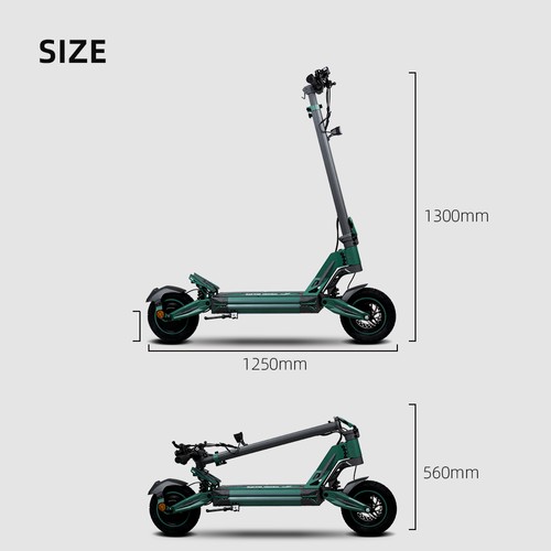 HONEYWHALE G2 Pro Electric Scooter, 900W Motor, 54.6V 16Ah Battery, 40km/h Max Speed, 45km Range, Disc Brake, Double Shock Absorbing Spring, LCD Display - Green