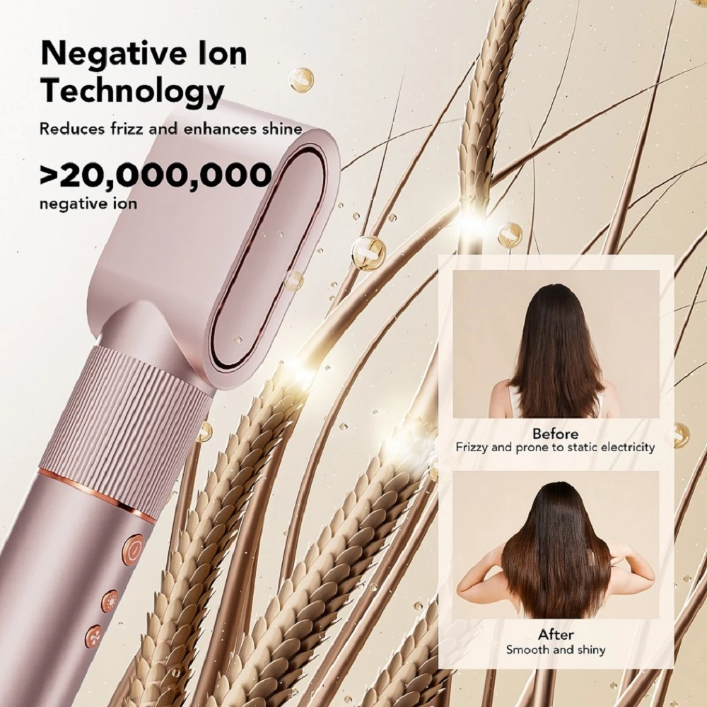 JIMMY HF9 3 in 1 Multi-hair Styler with Fast Drying, Curling and Fluffing, Three Adjustable Modes, ≤68dB Low Noise, with 1.8m Cable - Champagne